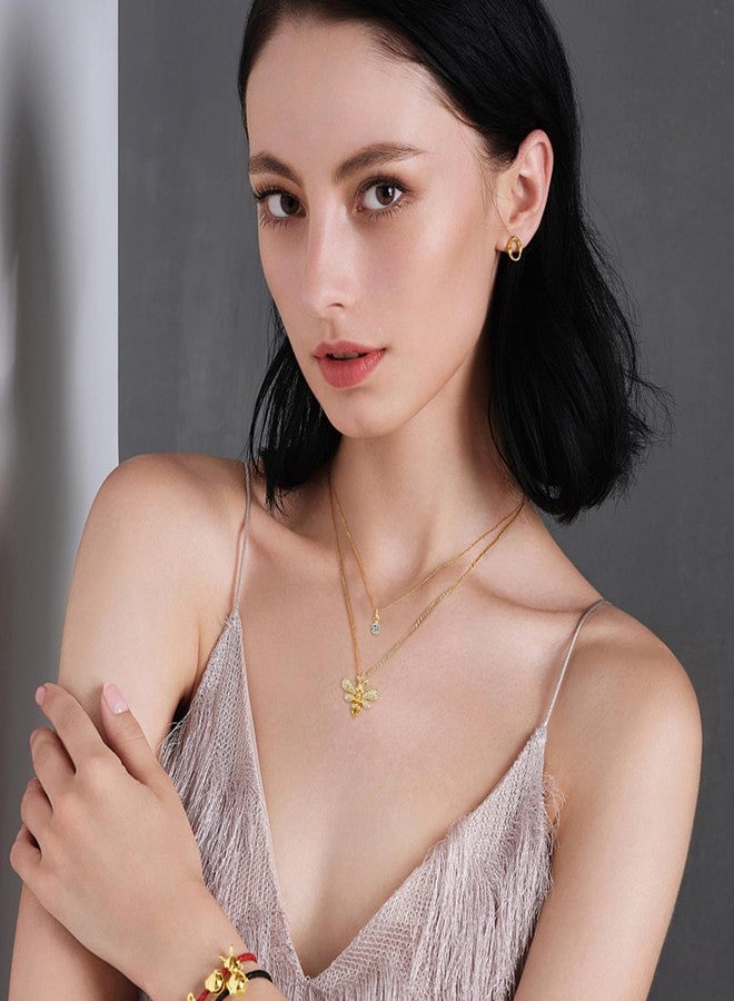 PLwelth Bee Layered Necklaces for Women Gold Bee Pendant Necklaces Long Dainty Gold Necklace Choker Necklaces Trendy Necklaces Jewelry Gifts - Image 5